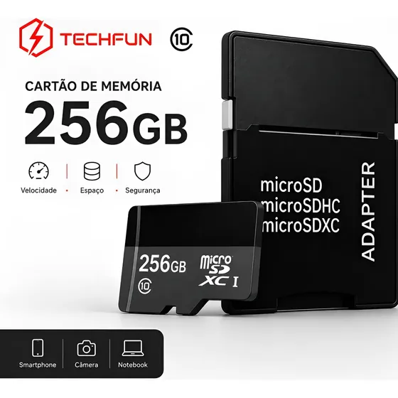 Cartão De Memória Para Celular Drones 256gb Micro Sd Câmeras