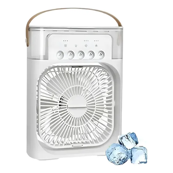 Ventilador Portátil Usb + Umidificador De Ar 3 Velocidades