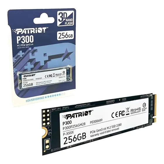 Ssd Patriot 256gb P300 M.2 Nvme Pcie Gen3x4 Interno Preto