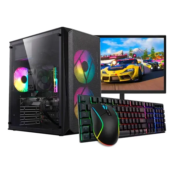 PC Gamer Completo MCL, Intel Core i5, GT 610 2GB, 8GB DE RAM, SSD 240GB + Monitor + Kit Periféricos