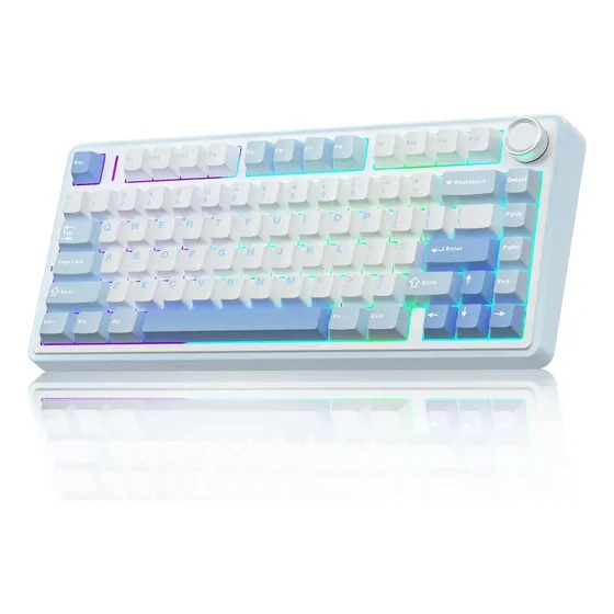 Teclado Mecânico Aula F75 Abnt2 Sem Fio 75% Gamer E-sport