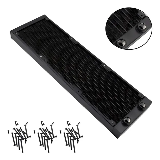 Radiador Para Water Cooler 360mm 27mm G1/4 + Parafusos Radiador Para Water Cooler 360mm 27mm G1/4 + Parafusos