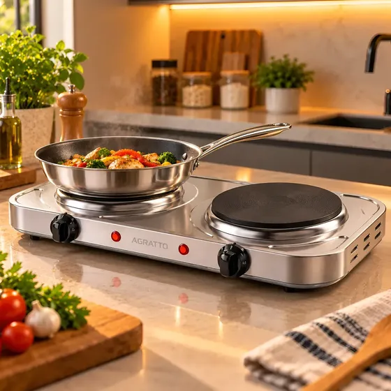 Fogão Elétrico Mesa Inox Agratto 127/220v Pratico Cozinha