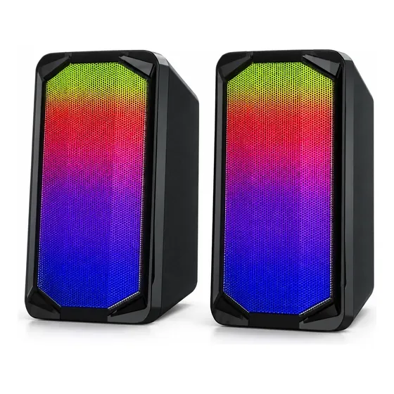 Caixa De Som Gamer Par Estéreo Rgb Pc Notebook Usb P2 3,5mm Caixa De Som Gamer Par Estéreo Rgb Pc Notebook Usb P2 3,5mm