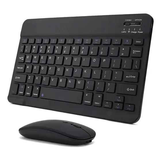 Kit Teclado Mouse Para Tablet iPad Galaxy Celular Bluetooth