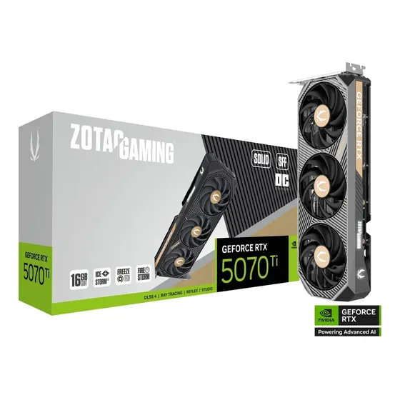 Placa De Vídeo Zotac Rtx 5070 Ti 16gb Gddr7 Oc 256 Bits