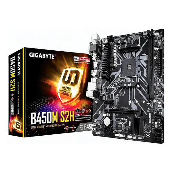 Placa Mãe Gigabyte B450m S2h Rev 1.0 Amd Am4 Matx Ddr4
