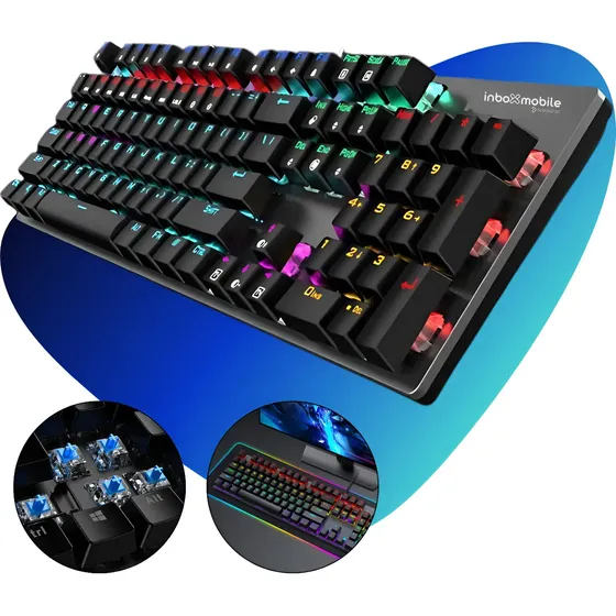 Teclado Gamer Mecanico Switch Blue Led Rainbow Anti Ghost