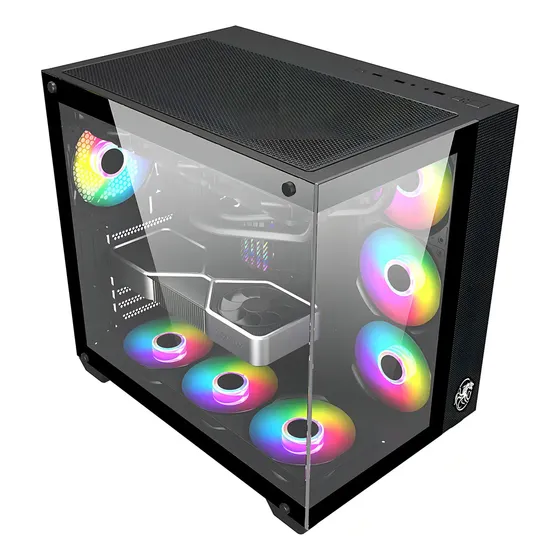 Gabinete Gamer Arbaton Vidro Temperado Argb Preto - Draxen Gabinete Gamer Arbaton Vidro Temperado Argb Preto - Draxen