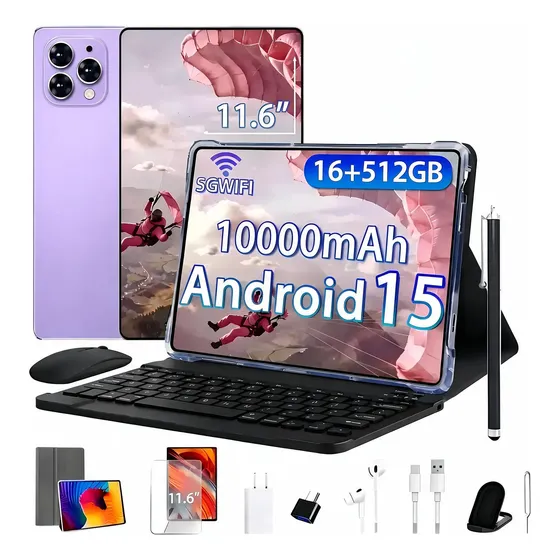 Tablet Android 15 11.6 16gb 512gb Teclado Mouse
