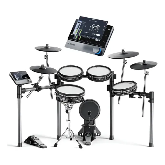 Bateria Eletrônica Donner Beat Max Peles Mesh Dual Zone e Ride 14" Triple Zone com Choke 100 Kits e 1126 Sons USB MIDI