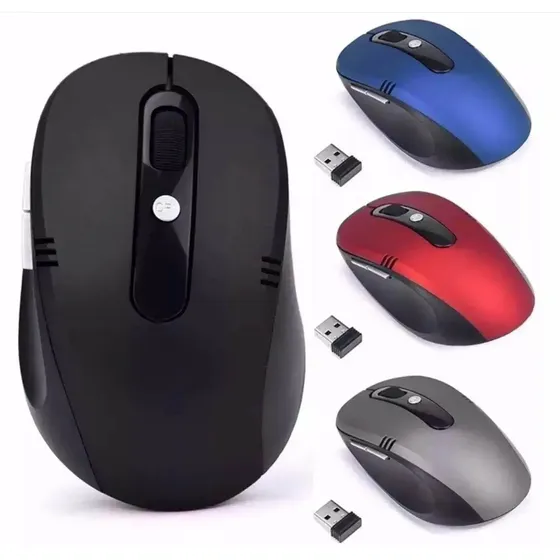 Mouse Sem Fio Wireless Usb 2.4ghz Notebook Pc Alcance 10m Cor Preto