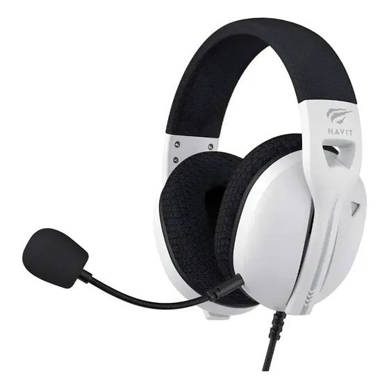 Headset Gamer Havit FUXI H5D Branco Com Microfone e Cancelamento de Ruído