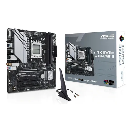 Placa-mãe Asus Prime B650M-A WiFi II para AMD AM5 com DDR5