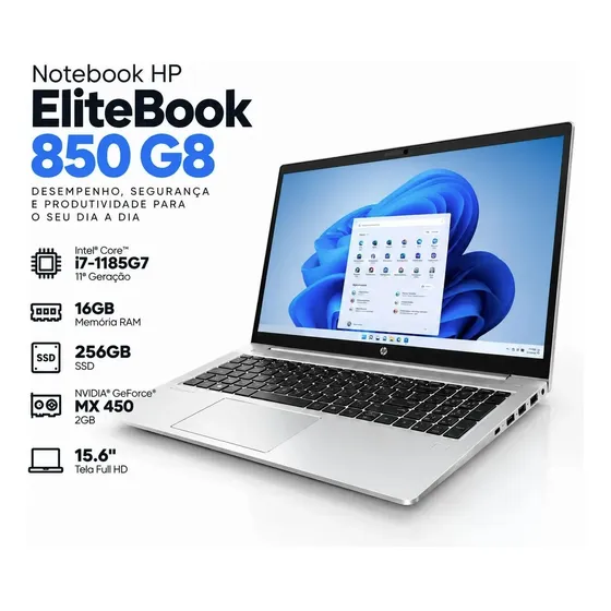 Notebook Hp Elitebook 850 G8 I7°11 16gb Ssd 256gb Video 2gb (Recondicionado)