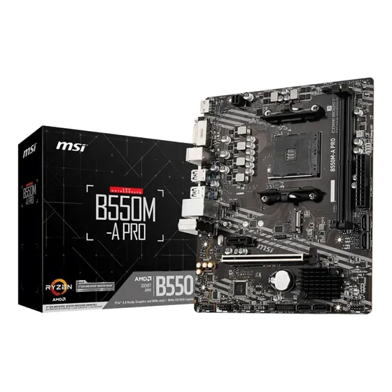 Placa Mãe Msi Pro B550 M - A, Socket Am4, Ddr4, Matx Placa Mãe Msi Pro B550 M - A, Socket Am4, Ddr4, Matx