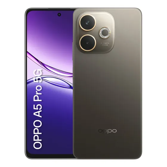 Smartphone OPPO A5 Pro 5G 256GB 8GB Física, 8GB RAM Virtual Bateria 5800 mAh Câmera AI 50MP NFC IP69 Marrom Chocolate
