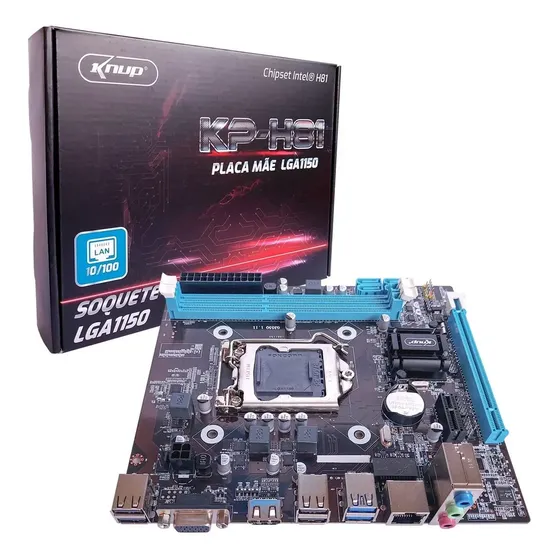 Placa Mãe Knup KP-H81 Intel H81 LGA 1150 DDR3 mATX USB 3.0 HDMI