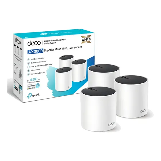 Roteador Wi-Fi 6 Mesh TP-Link Deco X55 Dual Band AX3000 Pack com 3
