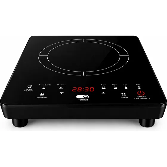 Cooktop Elétrico Indução 1 Boca 8 Níveis Portátil 7 Funções