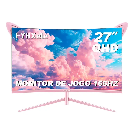 Monitor Gamer Curvo Fyhxele 27 2k1 65hz 1ms Hdmi/dp Pink