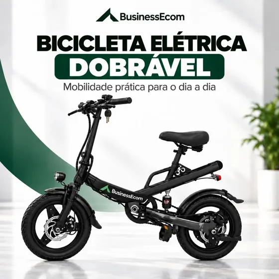 Bicicleta Elétrica Scooter Moto Elétrica 350w Velocidade Máxima 40km Até 120kg Dobravel Aro 14 com Freios a Disco Dianteiros e Traseiros - BusinessEcom