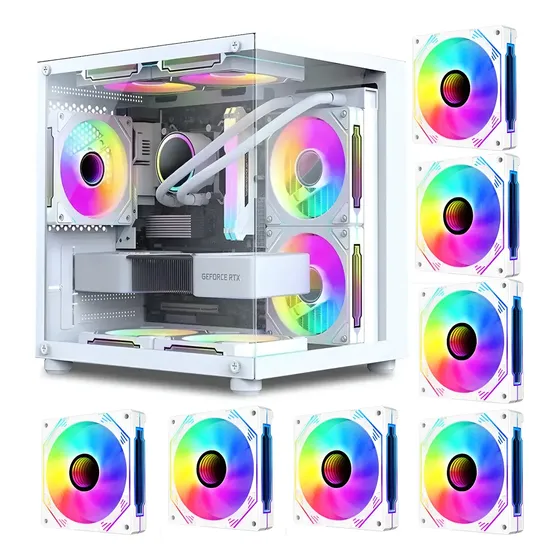 Gabinete Gamer Aquário Gb1796 Gb1797 Em Vidro Rgb M-atx