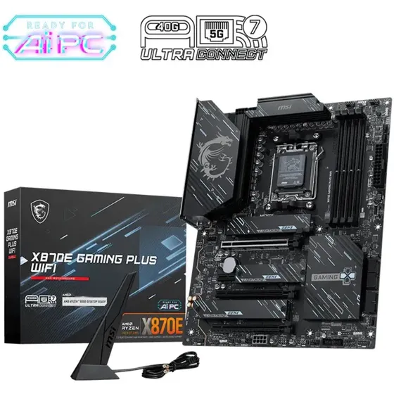 Placa Mãe Msi X870e Gaming Plus Wifi Am5 4xddr5 Amd X870e Preto