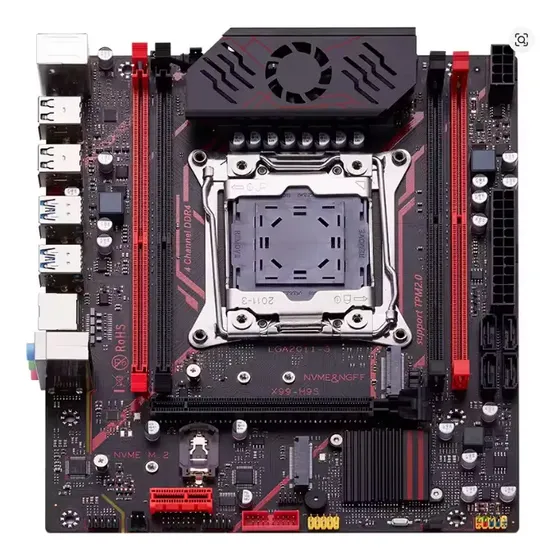 Placa Mãe Qiyida X99 H9s Lga2011 Nvme M.2 Tpm 2.0 (incluso) Preto-vermelho