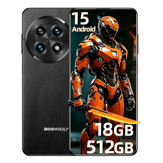 Smartphone Bobarry Pro13 Tela 6.78 Polegadas Dual Sim Dual Standby, Dimensity 8200, 512gb Rom 18gb Ram, Câmera 24 Mp + 48 Mp, Bateria 5500mah