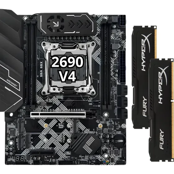 Kit Placa Mãe X99 + Xeon E5-2690 V4 + 32gb Ecc Machinist V9s Kit Placa Mãe X99 + Xeon E5-2690 V4 + 32gb Ecc Machinist V9s
