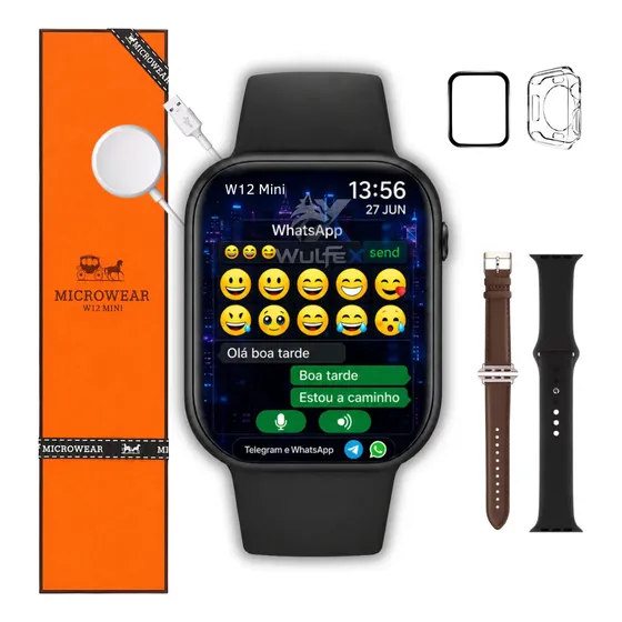 Relógio Smartwatch W12 Mini 42mm Série 12 42mm Whatsapp 2027