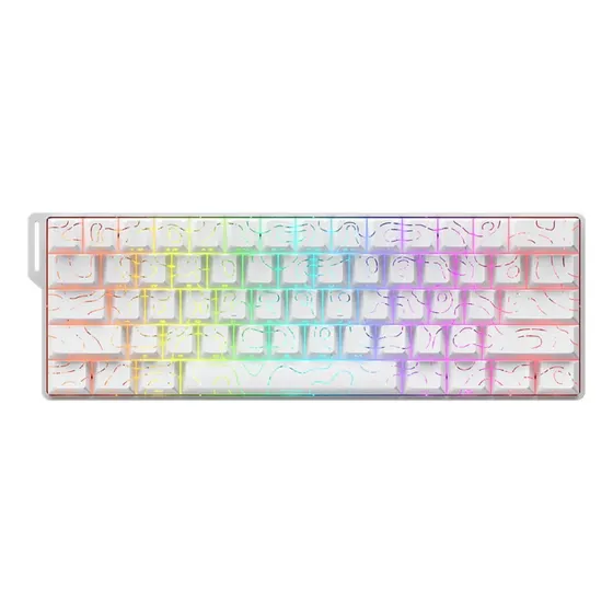 Teclado Gamer Magnético 8000hz Rapid Trigger 0,01mm 60% Hot Swap Switch Fire Led Rgb Dareu Cool60 Branco