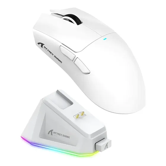 Mouse Gamer Attack Shark X11 Sem Fio 22000 Dpi 63g Com Base