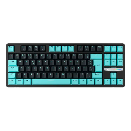 Teclado Gamer Mecânico Aplus Iara Obsidian Tkl Gasket Rgb Hot Swap AntiGhosting Switch Huano Blue Abnt2