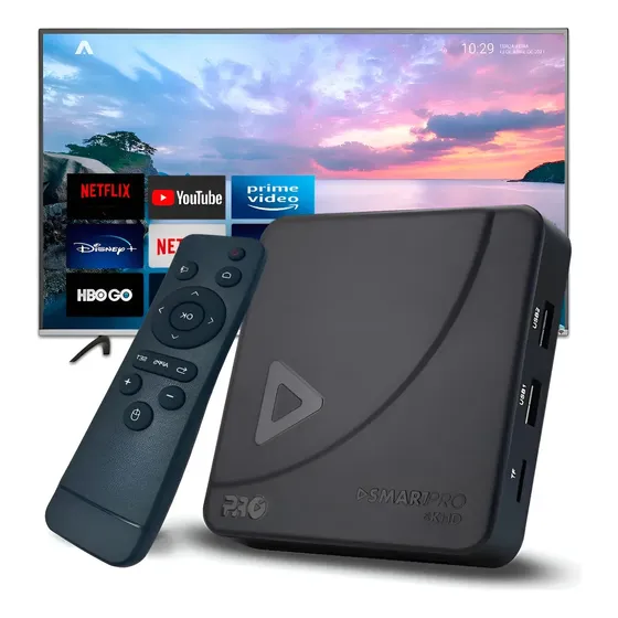 Smart Tv Box Pró 4k Android C/ Play Store Baixa Aplicativos