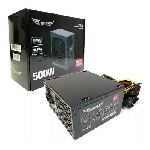 Fonte Tronos Atx, 500w Real, - Trs/5330-b Cor Preto