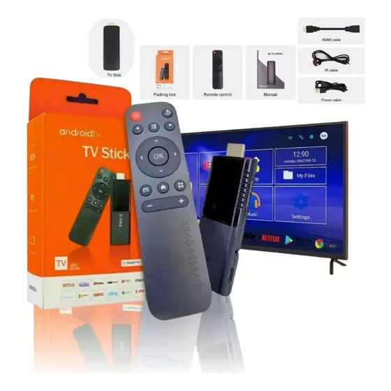 Tv Stick / Smart Tv Android 4k Wi-fi Hdmi Streaming Cor Pret