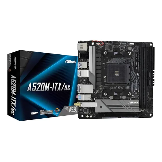 Placa Mãe Asrock A520m-itx/ac Wifi Am4 Amd Mini-itx