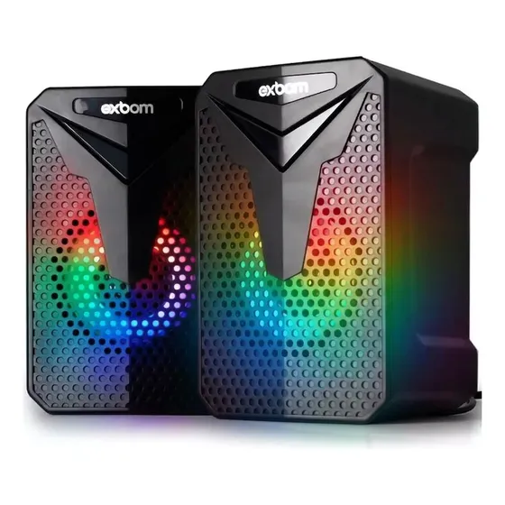 Caixa De Som Cs-c54 10w Rgb Usb P2 2.0 Para Pc/ Note