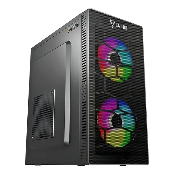 Gabinete Gamer Clanm Kaesar Mesh (Tela) Mid Tower Preto Micro-ATX Gabinete Gamer Clanm Kaesar Mesh (Tela) Mid Tower Preto Micro-ATX