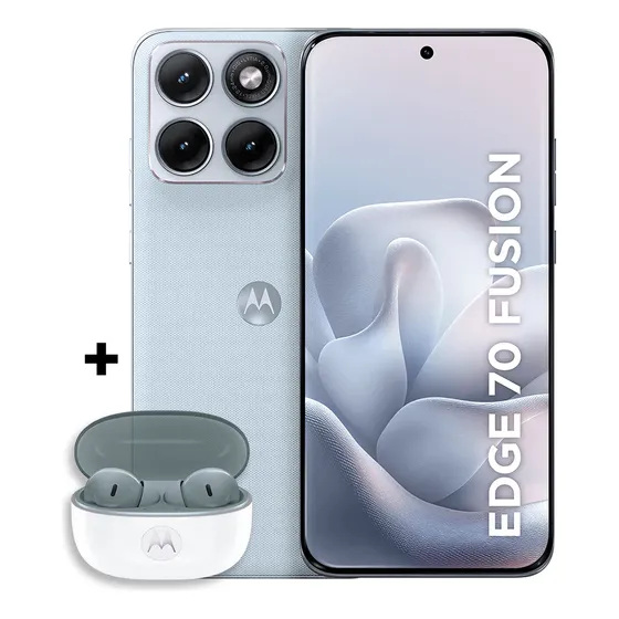 Kit Smartphone Motorola Edge 70 Fusion 5g 12 Gb Ram Branco + Moto Buds 2 Cinza