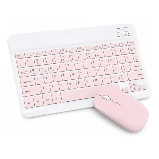 Kit Teclado E Mouse Bluetooth Leve Portátil Tablet E Celular