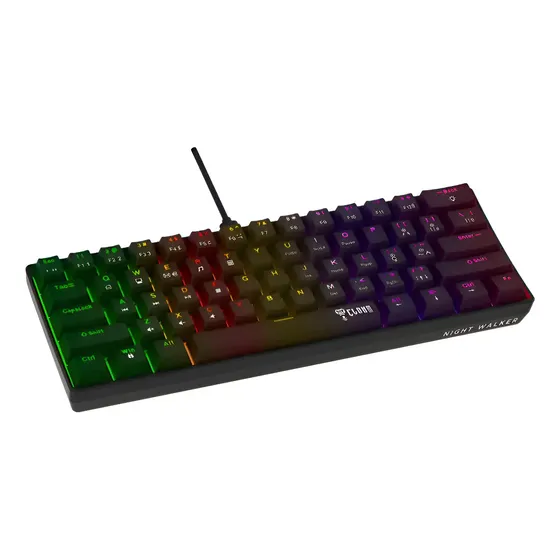 Teclado Gamer Night Walker V2 60% Rgb Mecânico Red Clanm
