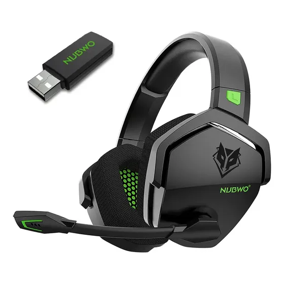 Headset Gamer Nubwo G06 Fone de Sem Fio para PC，PS com mic Bluetooth 5.3, Som 7.1 ouvdio e Bateria de 100h