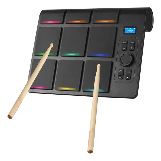 Conjunto De Tambores Eletrônicos De Mesa, 2 Alto-falantes, 9