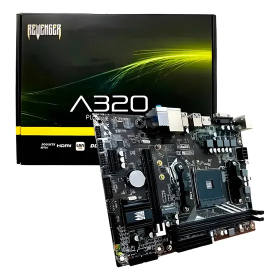 Placa Mãe Ryzen Lan 10/100 A320 Am4 Amd 32gb 6 Gb/s Usb Placa Mãe Ryzen Lan 10/100 A320 Am4 Amd 32gb 6 Gb/s Usb