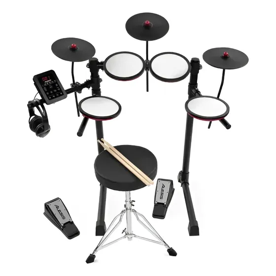 Bateria Eletrônica Alesis Turbo Max Black 7 Peças