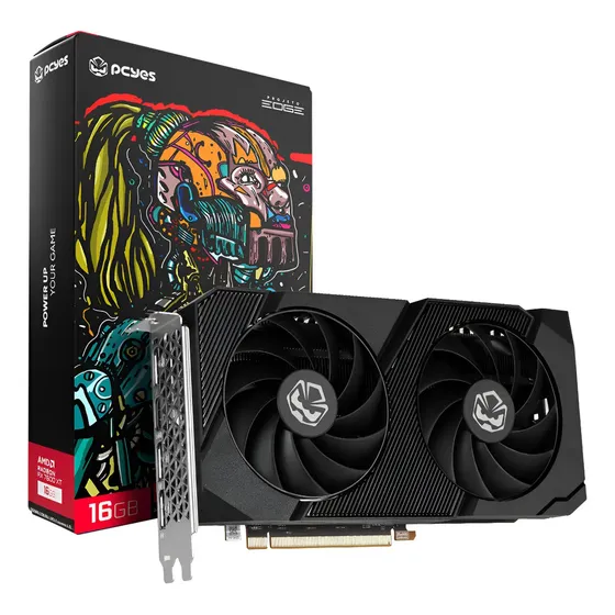 Placa De Vídeo Pcyes Amd Radeon Rx 7600xt 16gb Gddr6 128