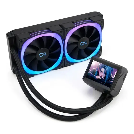 Water Cooler Black Argb 240mm Com Display Lcd 240mm Preto